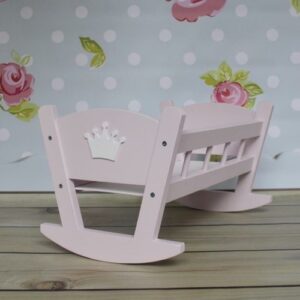Handgemaakte houten wieg voor roze poppen - ShoppyDeals.com