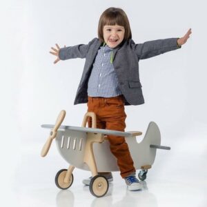Giocattolo in legno fatto a mano - Aeroplano a pedali - Shoppydeals.com