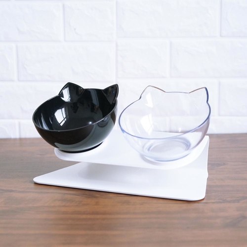 Non slip Cat Bowl Double Bowls With Raised Stand Pet Food And Water Bowls For Cats