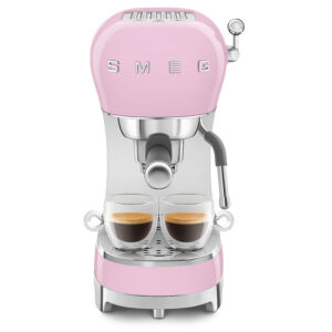 SMEG Machine à Café Espresso Rose Années 50 ECF01PKEU - shoppydeals.fr